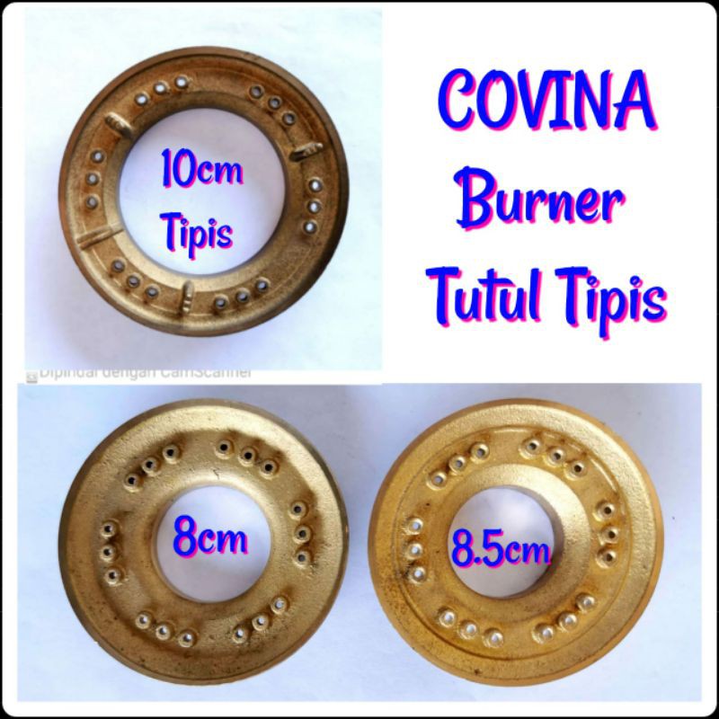 Burner Kuningan Kompor Covina 10cm tipis