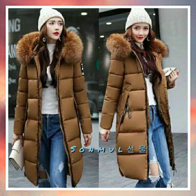 READY INDONESIA HOMME FEMME PADDING DOWN LONG COAT WINDPROOF WOMAN JAKET PANJANG WANITA MUSIM DINGIN