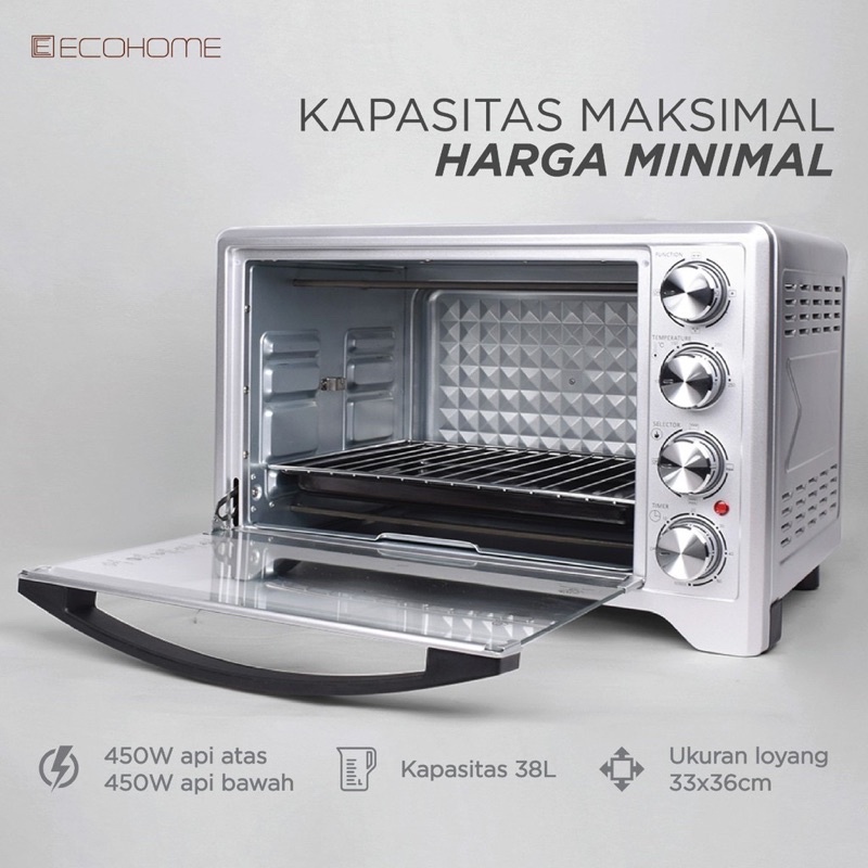 Ecohome Electric Oven Platinum Eop-888 Oven Elektrik