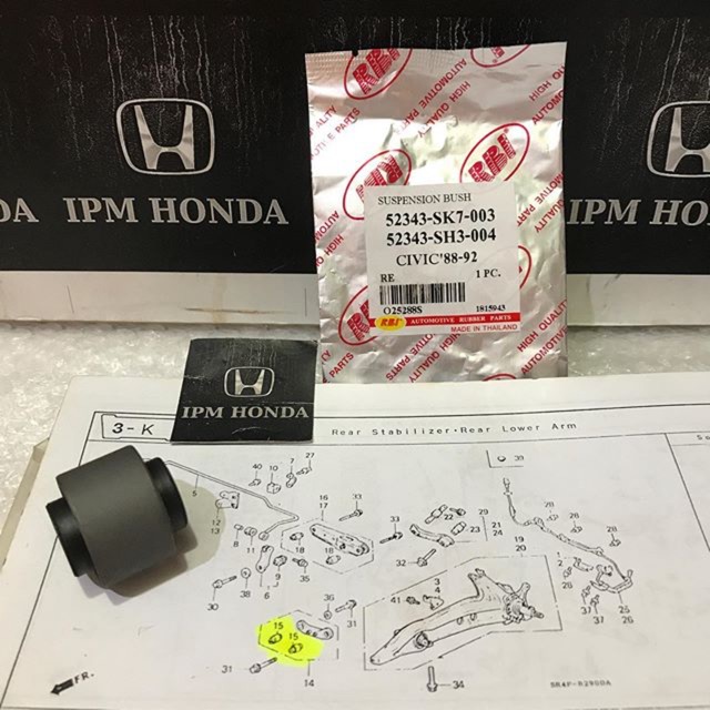 52343 SH3 Bushing Bush Bos Arm Compensator Belakang Honda Civic Grand Genio Ferio Crv Gen 1 RD1