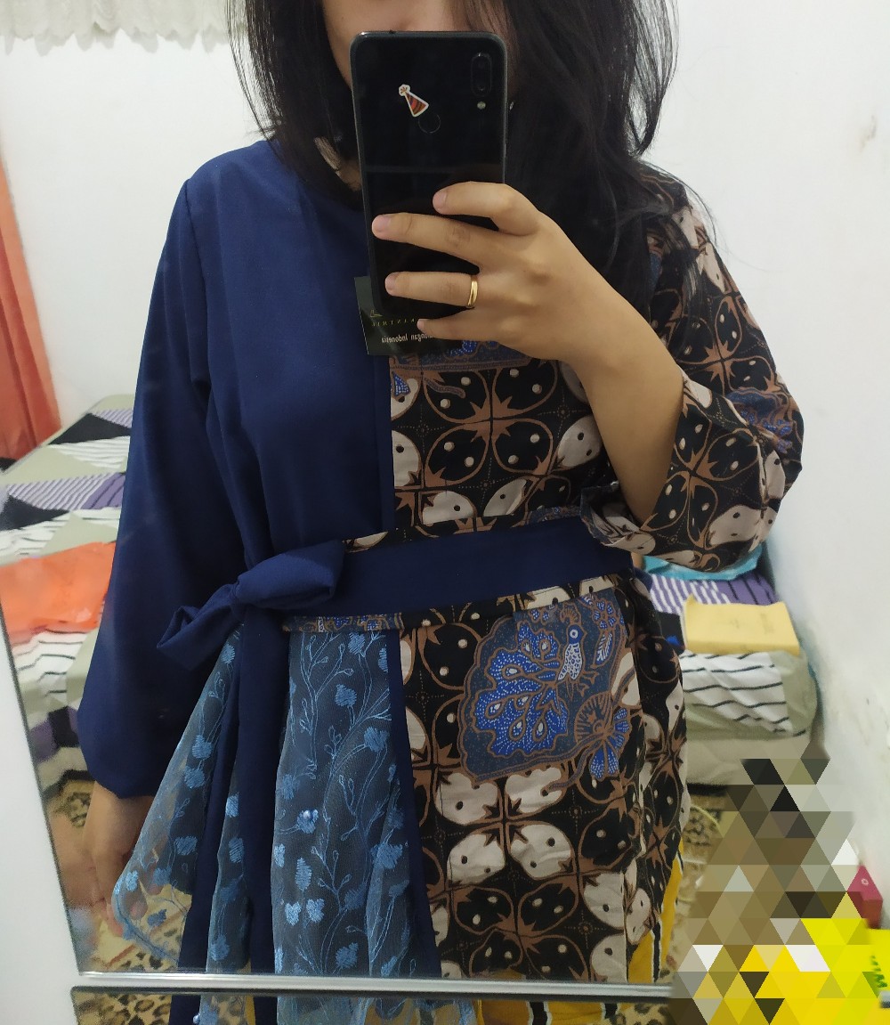 Tey-17 Batik Wanita Asj Sa Hrb026 Kenongo Kemeja Tosca Pendek