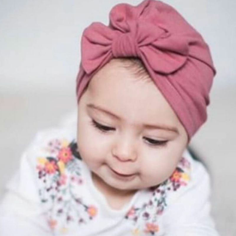 TOPI TURBAN POLOS ANAK LUCU CIPUT BAYI TOPI ANAK CEWEK MURAH UNTUK 0-3 TAHUN BAHAN LEMBUT ADEM ELASTIS MELAR  PREMIUM