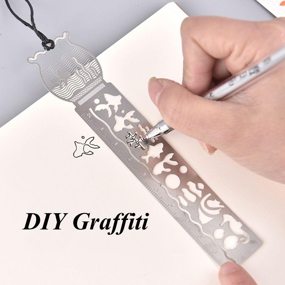 Top Penggaris Berongga Portabel DIY Alat Notebook Lukisan Stensil