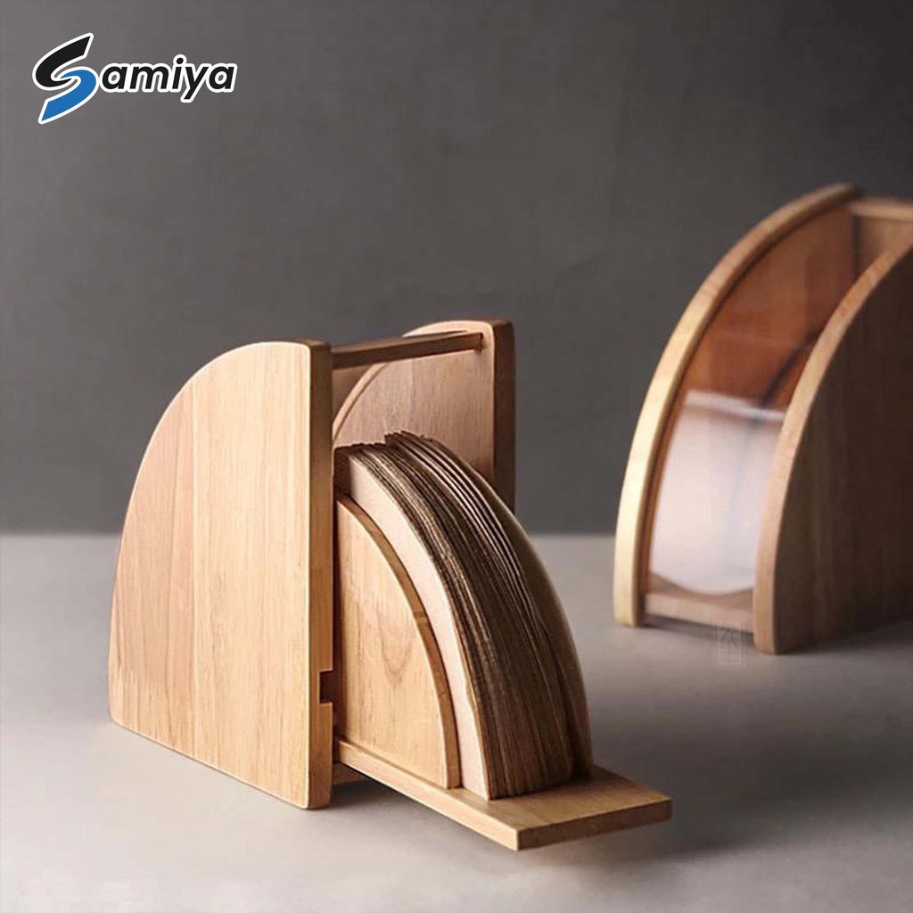 tempat kertas saringan kopi v60 / wooden storage box coffee filter holder / penyimpan kertas kopi