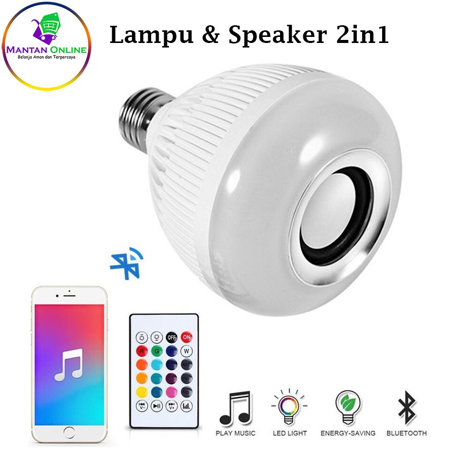 [TERMURAH] SPEAKER LAMPU / BOHLAM SPEAKER MUSIK BLUETOOTH 2 IN 1 / LAMPU SPEAKER LED