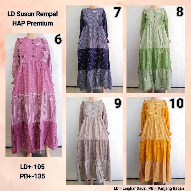 Longdress LD Susun Rempel HAP Adem Tali Samping Busui Friendly GRSNDL