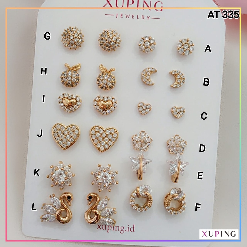 Anting Ori Xuping Anting Tusuk Dewasa Premium Bulan Perhiasan Lapis Emas Gold AT 335