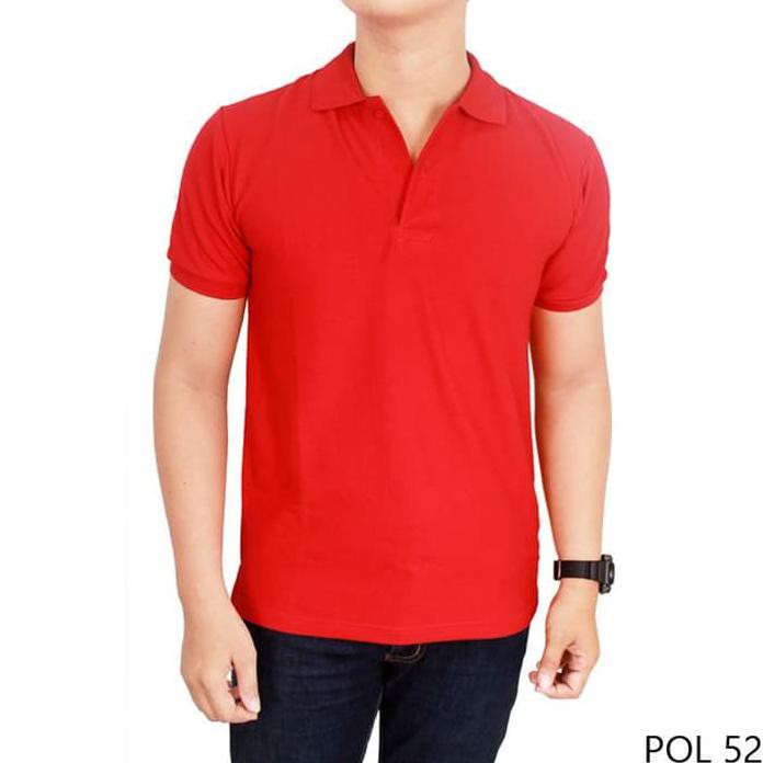 Kaos Kerah Polos - Polo Polos - Baju Kerah Polos Merah - Hitam - Biru