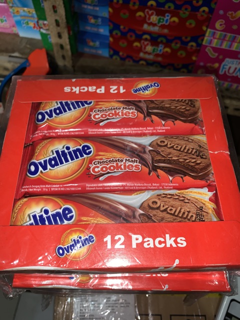 Ovaltine Chocolate Malt Cookies 30gr 1 box isi 12 pcs x 30 gram coklat