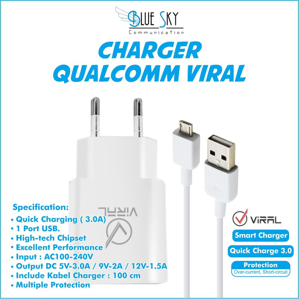 KEPALA CHARGER QUALCOMM 3.0 VIRAL FAST CHARGING