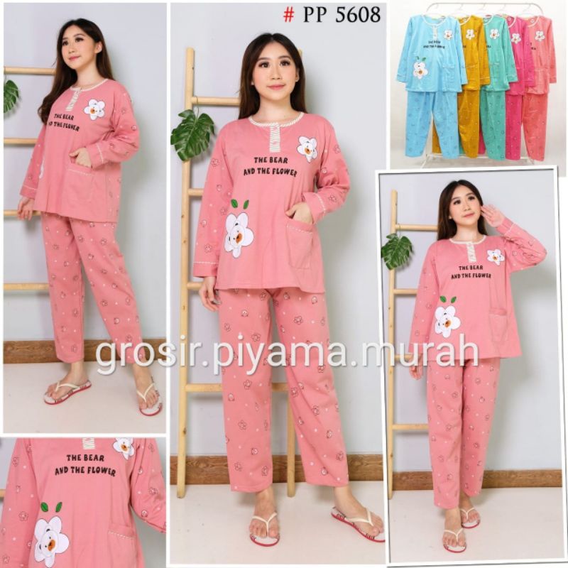 BAJU TIDUR TESSA JUMBO LENGAN PANJANG PIYAMA PP JUMBO TESSA BAJU TIDUR WANITA MURAH