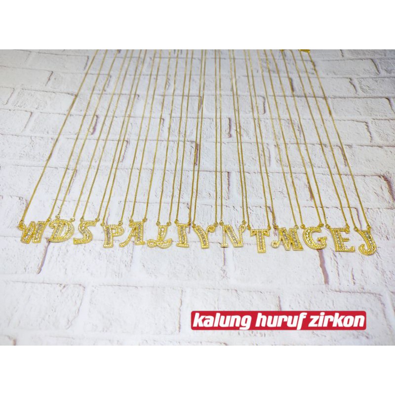 kalung xuping huruf nama zirkon terbaru