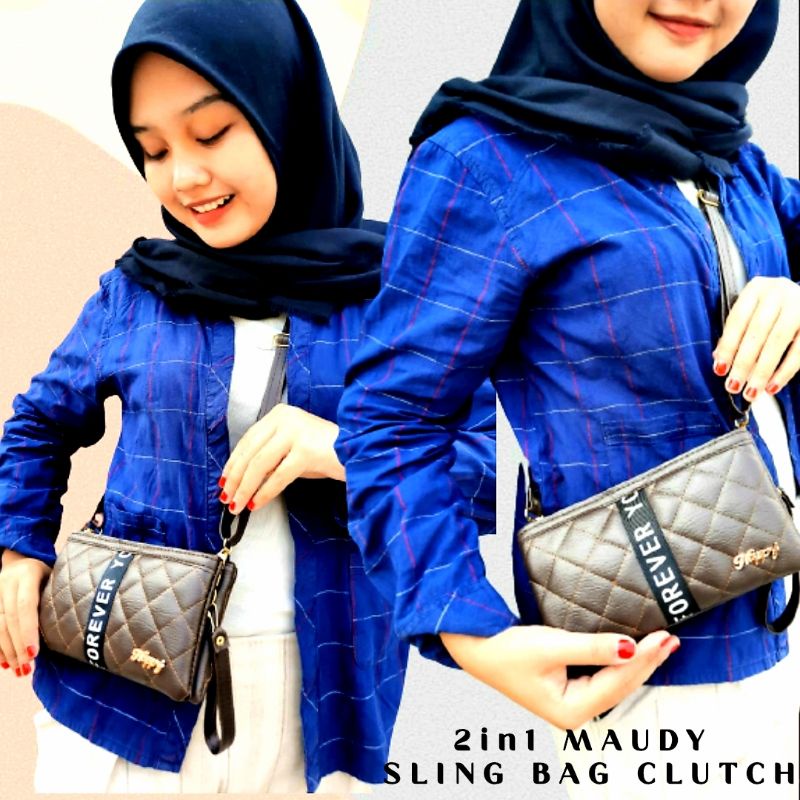 2in1 MAUDY BAG - BISA JADI SLINGBAG BISA JADI CLUTCH (ACCesoris tas dapat Random)