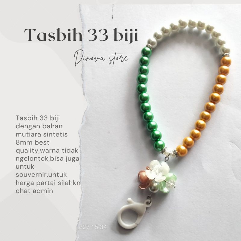 TASBIH 33 BUTIR/TASBIH 3 WARNA/tasbih mutiara