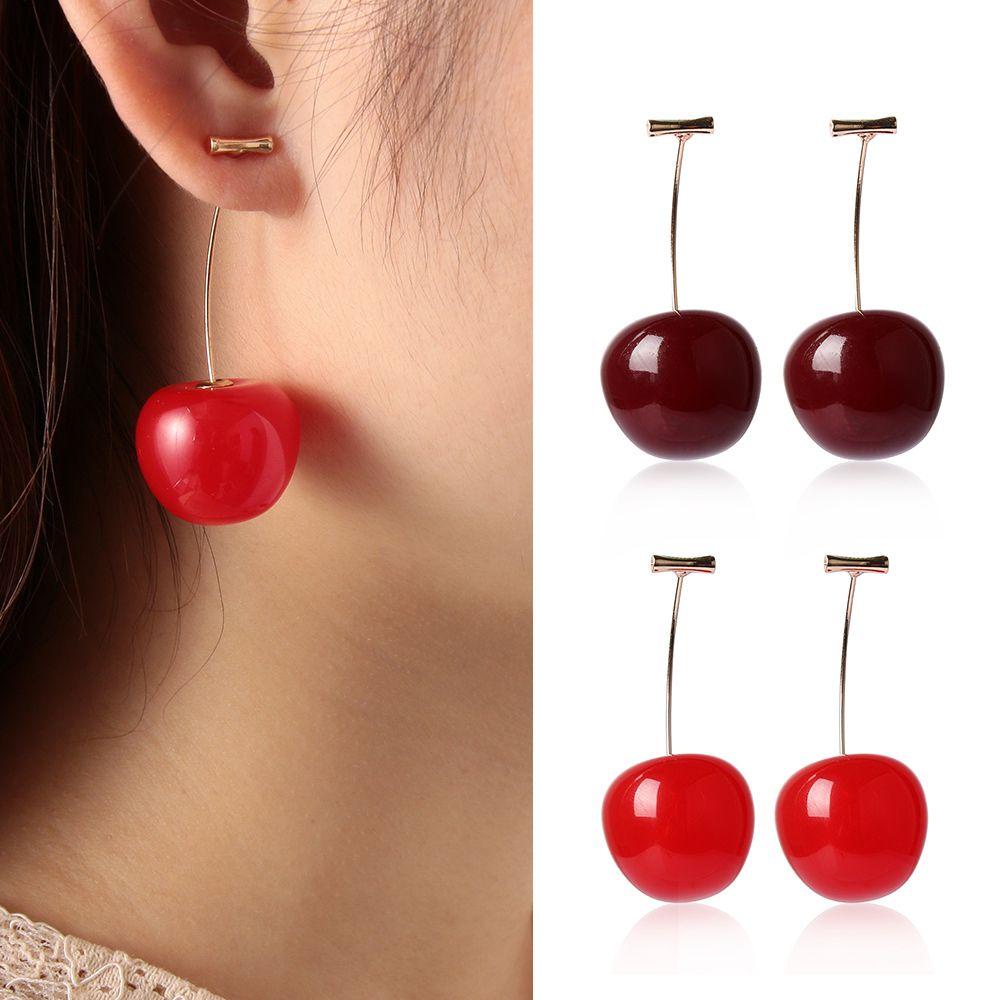 Anting LILY Cherry Perhiasan Bohemian Pesta Baru