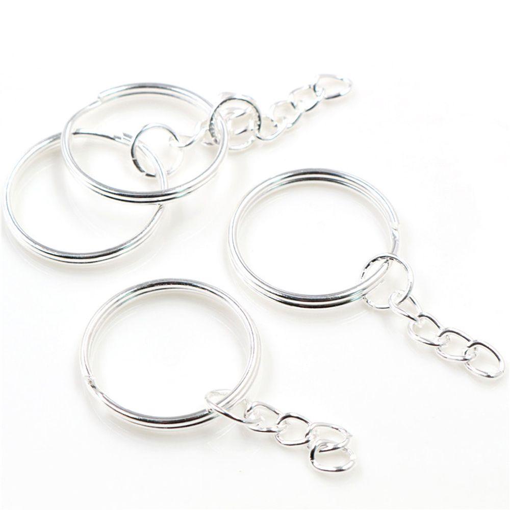 [Elegan] Gantungan Kunci Kreatif Fashion Membuat Perhiasan Rhodium DIY Aksesoris Perhiasan Panjang Putaran Split Keychain