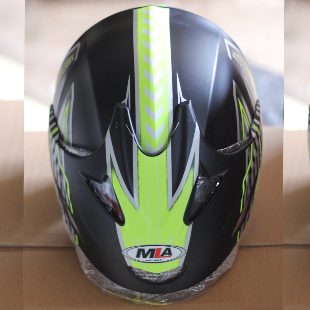 Helm Half Face MLA JP5 Motif Kaca Single Visor Clear Untuk Pria Dan Wanita Dewasa COD