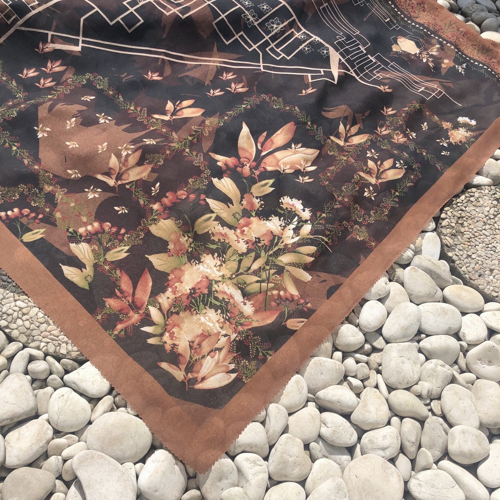 JILBAB MOTIF HIJAB SEGIEMPAT VOAL MOTIF PREMIUM JILBAB PRINT LASERCUT KERUDUNG SEGIEMPAT MOTIF MURAH-Onni Kopi