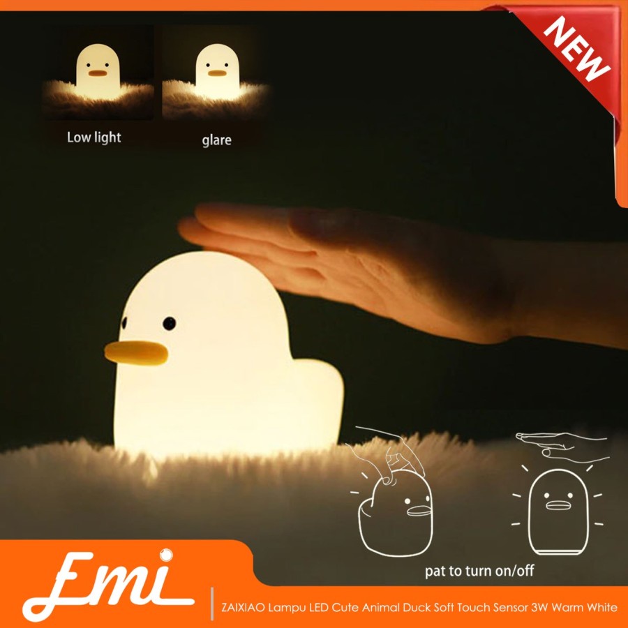 Lampu LED Cute Animal Hewan Soft Touch Sensor 3W Warm White Lamp