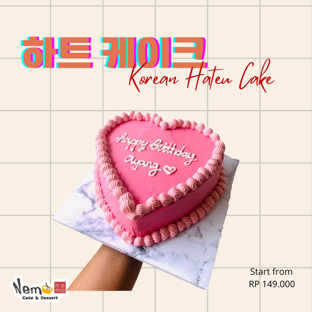 

NemoBakes Korean Love Cake/Birthday Cake Love/ Kue bentuk Hati