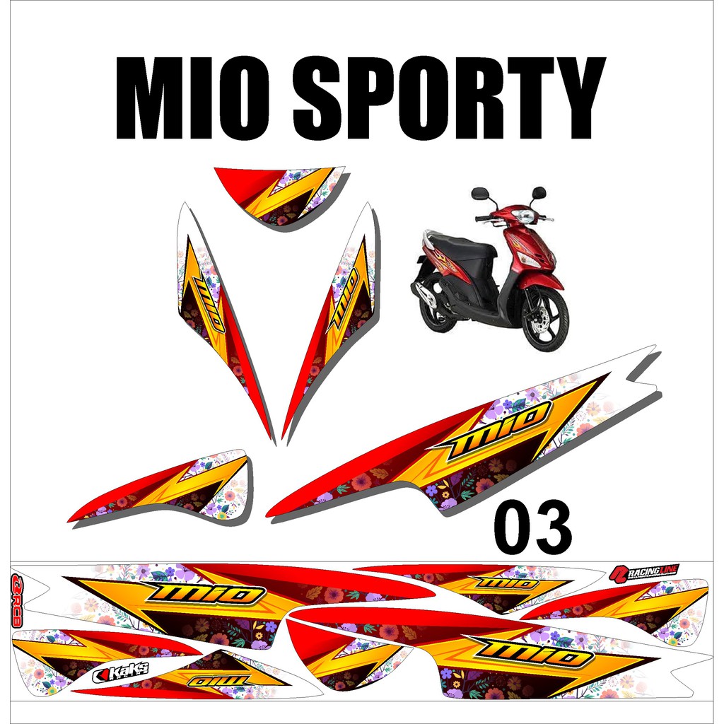 Stiker Sticker Striping Motor Variasi Yamaha MIO SPORTY Racing Murah Desain DS MIO - 3