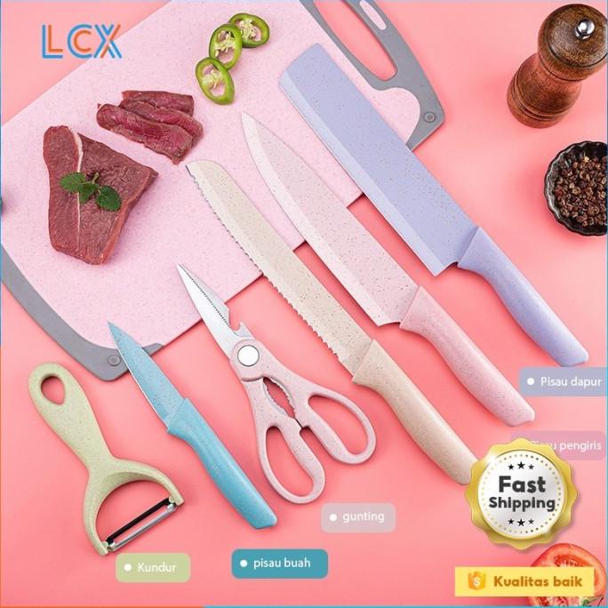 

Lcx 6In1 Pisau Set Evcrierh Stainless Dilapis Anti Lengket Peralatan Mamazira40