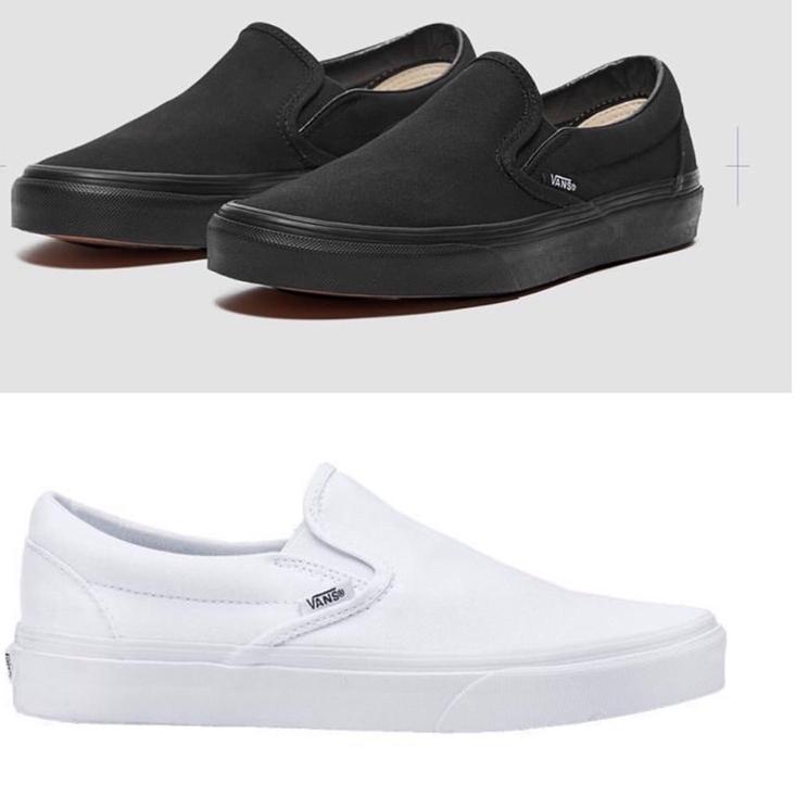 Keluaran Terbaru.. SEPATU VANS SLIP ON CLASSIC FULL ALL BLACK HITAM POLOS PREMIUM IMPORT