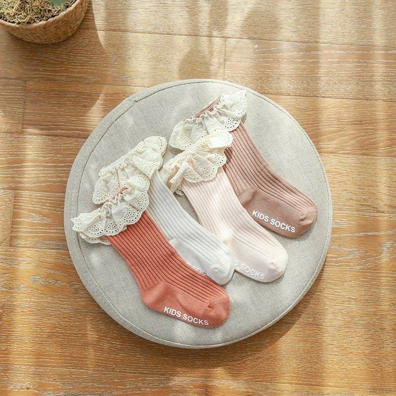 Kaos Kaki Panjang Renda Anak Bayi Perempuan Newborn Baby Socks Kaus Kaki Renda Anak Perempuan Cewek 1 2 Tahun Korea Lucu Antislip