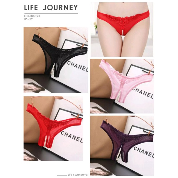 Celana Dalam G String Mutiara celana Dalam Sexy Wanita G String peral open crotch