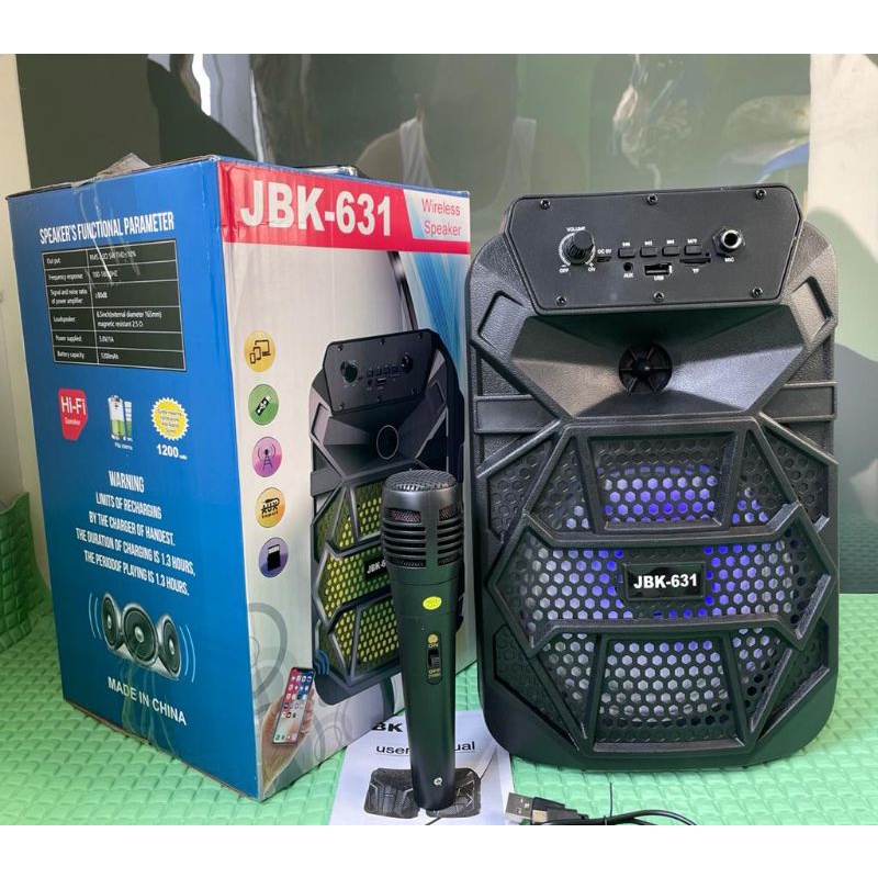 JBK portabel speaker bluetooth 6,5inch free mic karake termurah big bass power music