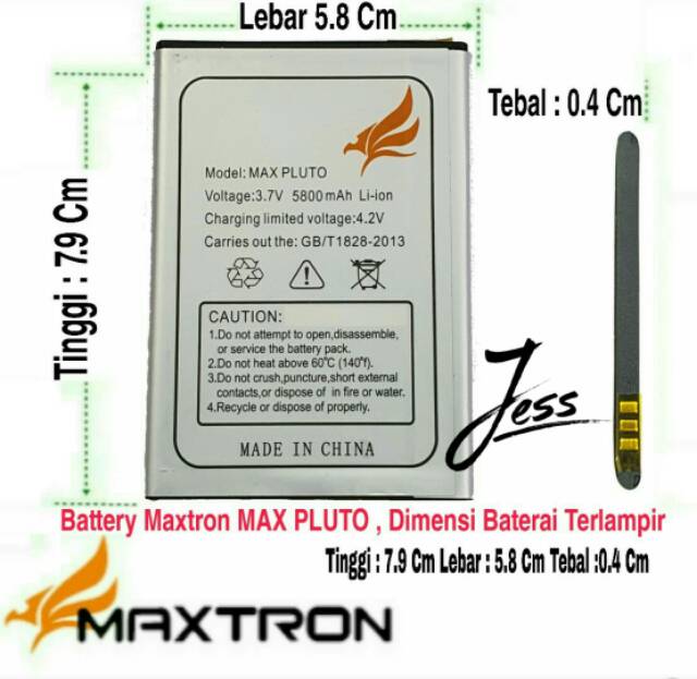 Baterai Battery Batre Original Double Power Maxtron MAX PLUTO