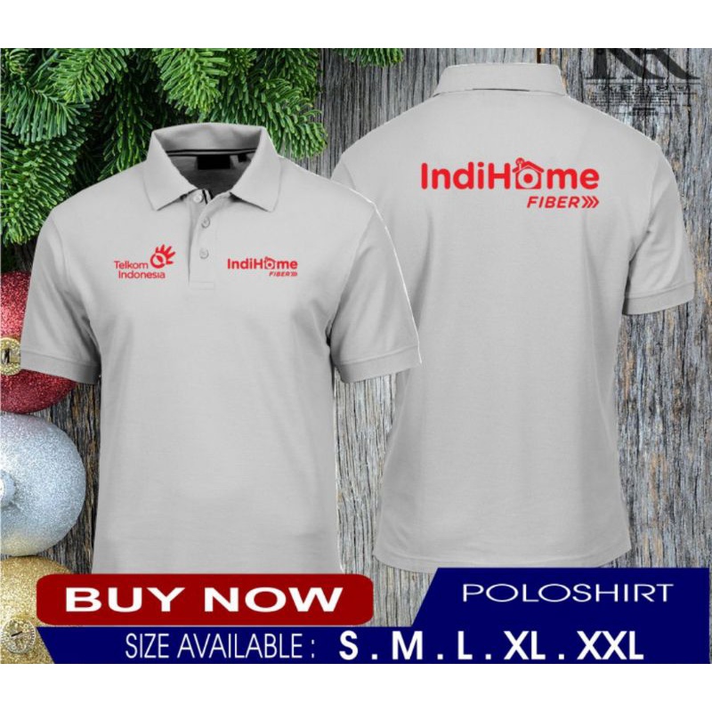 KAOS INDIHOME FIBER KAOS POLO TELKOM INDIHOME FULL BORDIR.