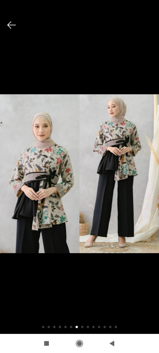 Tey-17 Batik Wanita Asj Sa Hrb026 Kenongo Kemeja Tosca Pendek