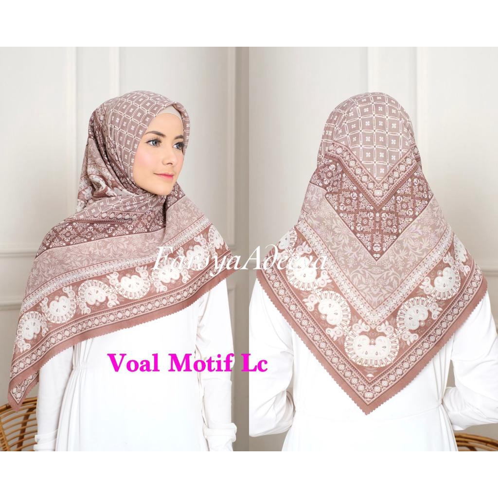 SEGI EMPAT MOTIF TERBARU HIJAB SEGI EMPAT MOTIF DEENAY  LASERCUT  TERMURAH DAN TERLARIS NAYLA HIJA'B-ALBATIK COFFE
