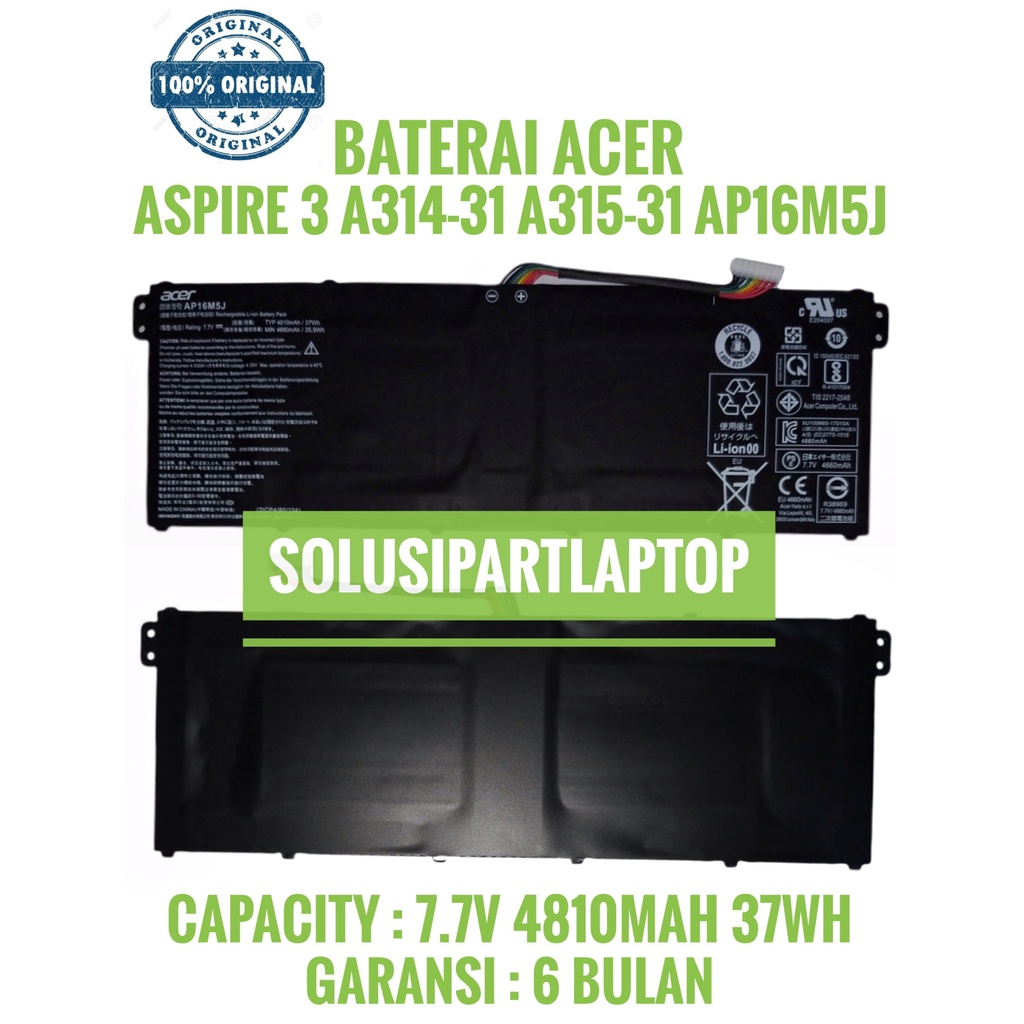 thumbnail image 2 of ANTIEE AP16M4J Laptop Battery Replacement For Acer Aspire 3 A314 -33 A315-21 A315-41 A315-42 A315-54 A317-33 A314-22 Series A317-33-P77P A317 -33-P7MK A317-33-P7XT A317-33-P0KU A317-33-P059 7.6V 2 of 12