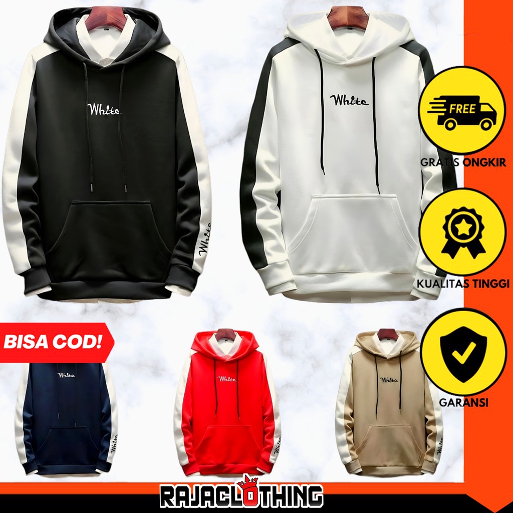 RCL - Jaket White Hoodie - Jaket Hoodie Pria dan Wanita