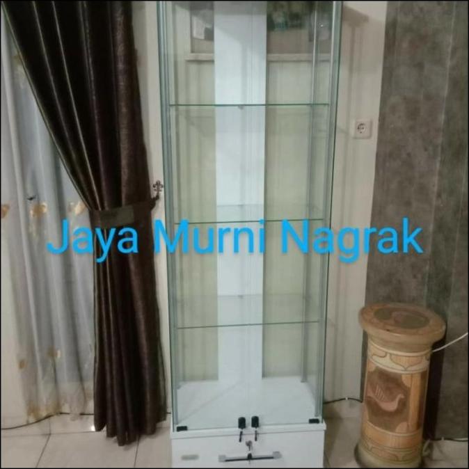 Lemari Hias Lemari Pajangan Lemari Boneka Kaca Putih Lh 6613 Graver