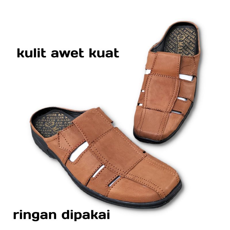 selop pria kulit/selop gardo /r maler /sandal pria /sandal sepatu pria / sepatu sandal kulit / sandal bustong /sandal termurah /terlaris