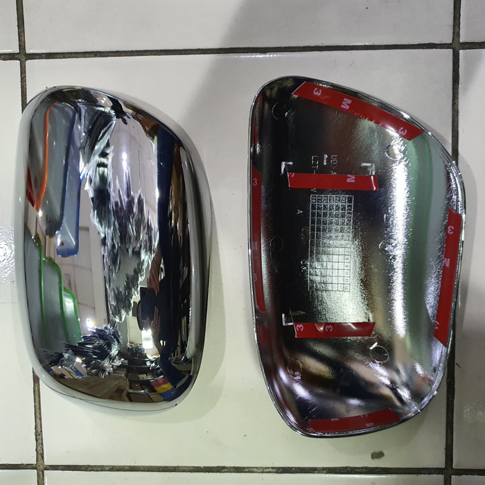 Cover TUTUP spion TOYOTA AVANZA lama / VVT-i  tipe G 2004 sampai 2011 CHROME CROME 2005 2006 2007 2008 2009 2010 tempel