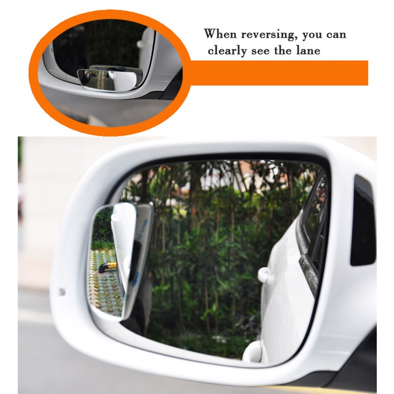 1 Pasang Kaca Spion Cembung Blind Spot Mobil Rotasi 360 Derajat Adjustable