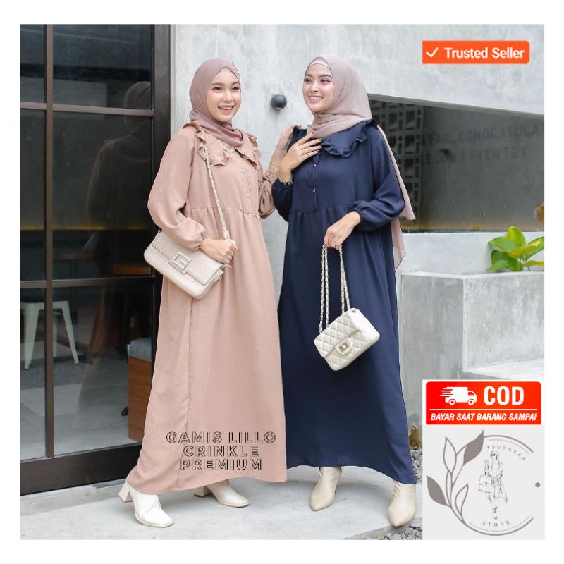 Gamis Lillo Busui Friendly  Original Crinkle Premium Quality