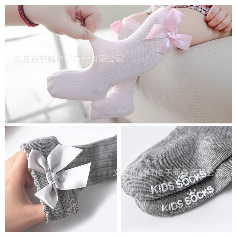 Kaos kaki 0-2 Tahun Selutut Big Ribbon Ellegant &amp; Stylish 12 / Kaos Kaki Ruffle Buah / Starry Bow LC CBKS VC