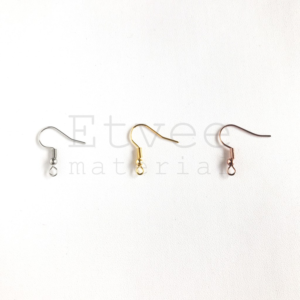 L53 anting kait stainless steel earring findings diy handmade hypoallergenic
