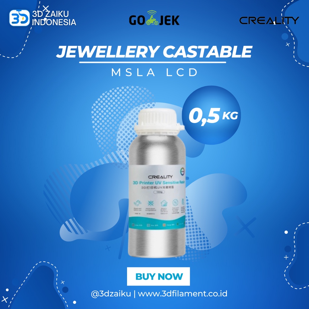 Creality Jewellery Castable Resin Perhiasan MSLA LCD 3D Printer 0.5 KG