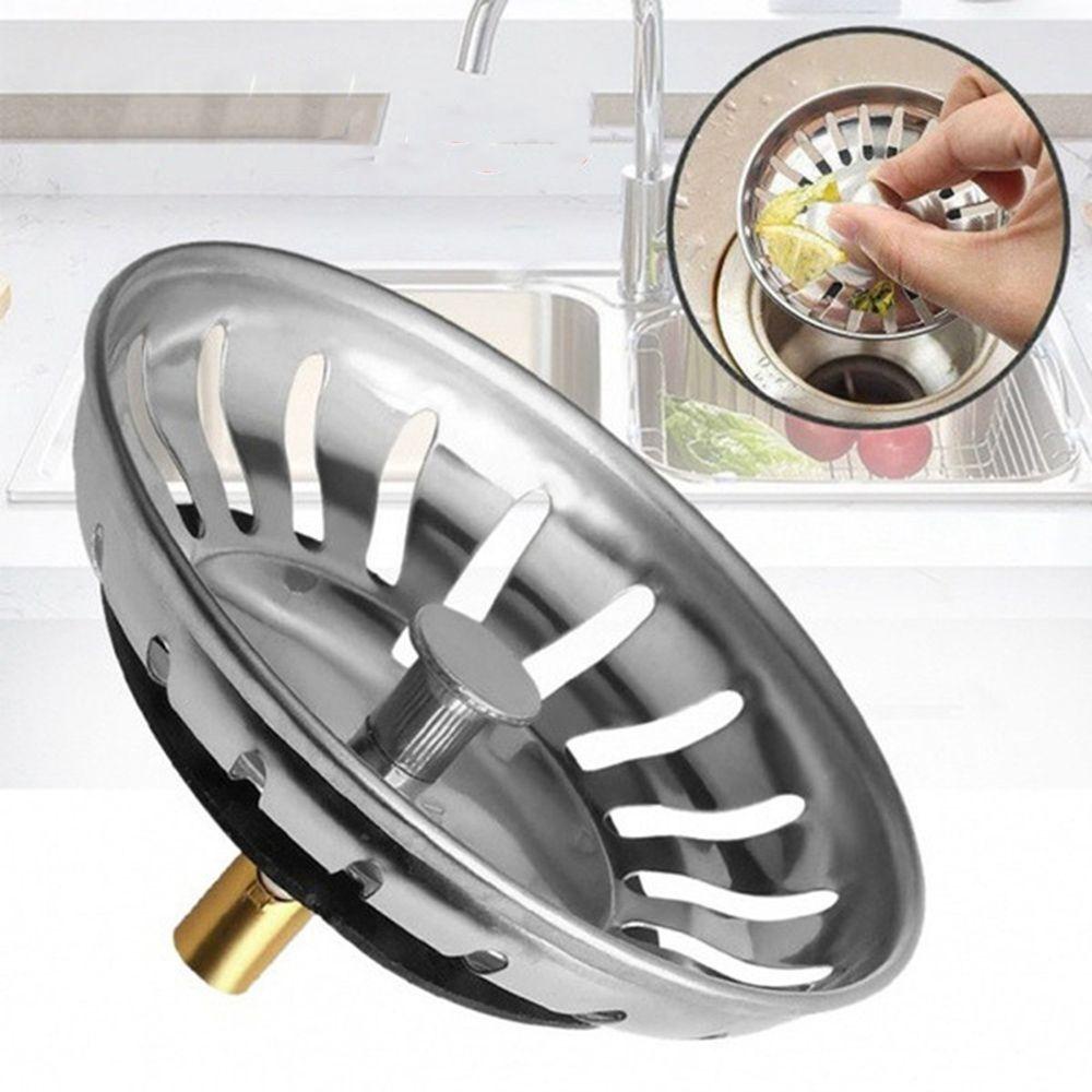 [Elegan] Saringan Wastafel Stainless Steel 79mm Pembuangan Kamar Mandi Rumah Tangga Floor Drain Aksesoris Dapur Stopper