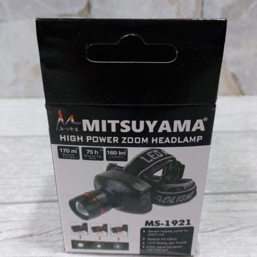 MITSUYAMA MS 1921 SENTER KEPALA CAHAYA PUTIH BISA ZOOM HEADLAMP LED