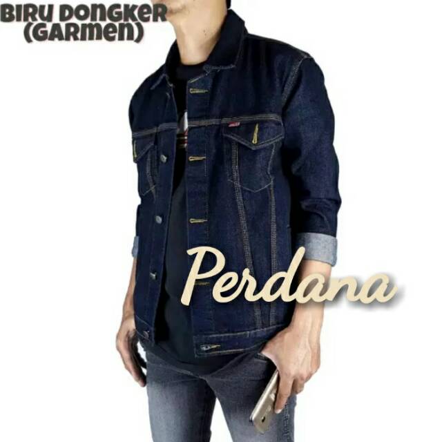 Jaket jeans levis pria warna bahan tebal