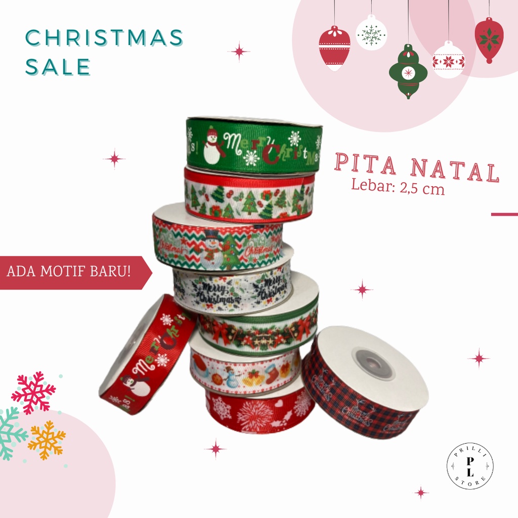 

CHRISTMAS SALE (MURAH) - Pita Natal Christmas Ribbon Hiasan Kado Cantik