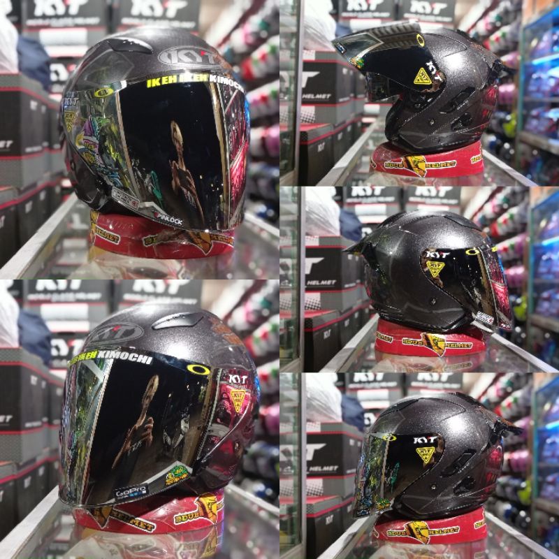 HELM KYT GALAXY  WHITE PAKET GANTENG KACA VENOM 100% ORIGINAL SNI~DOT-H-v-gold/silver+spo6