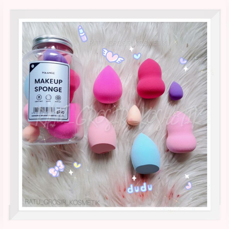 PROMO!!!BEAUTY BLENDER MAKE UP LEMBUT/MAANGE 7 PCS SPONGE PUFF FREE BOTOL